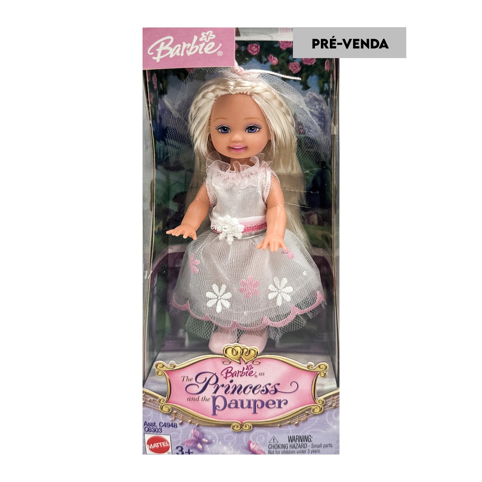 PRÉ-VENDA Boneca Barbie Princess & The Pauper Kelly Vestido Branco