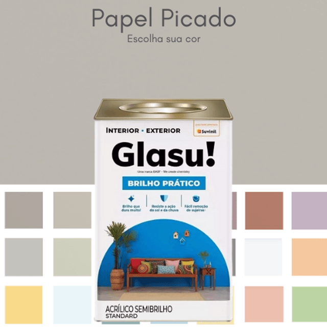 Tinta Glasu Suvinil Lavável Semi Brilho 16L - Escoha sua cor ...