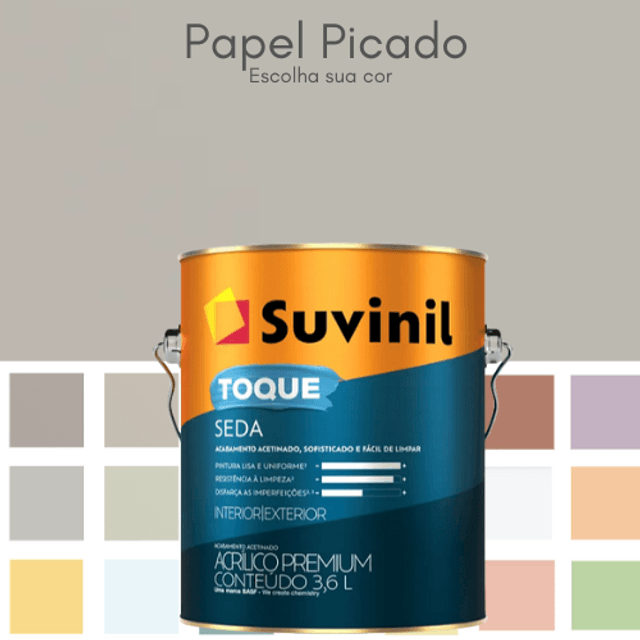 Tinta Acetinada Acrílico Toque Seda Suvinil 3,2 L - Escolha sua cor ...