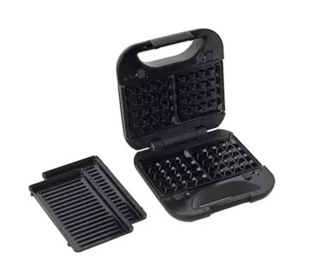 Grill Elétrico e Máquina de Waffle 2 em 1 GW750 Black&Decker 220v