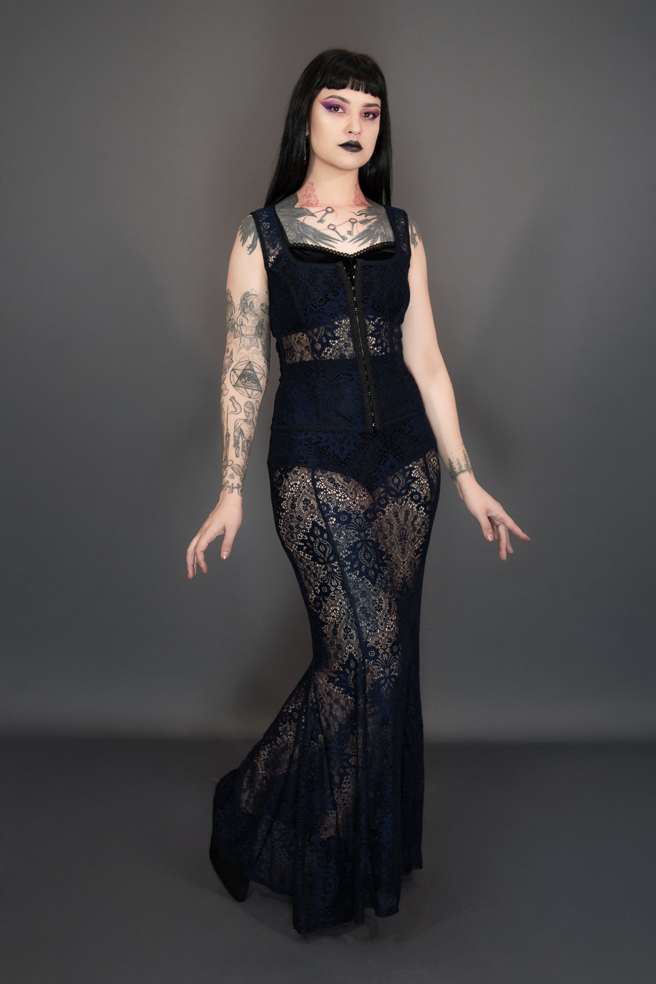 Saia maxi em renda floral | GARGULIA