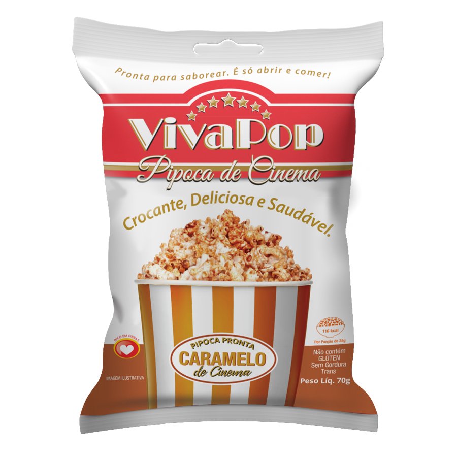 Pipoca Pronta de Caramelo 70g | VivaPop
