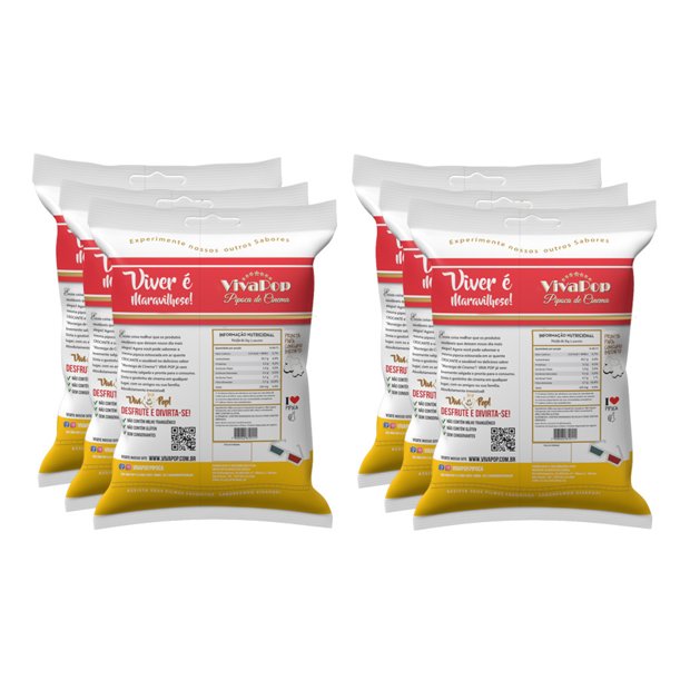 Kit 6 Pipocas Prontas Manteiga de Cinema 30g VivaPop