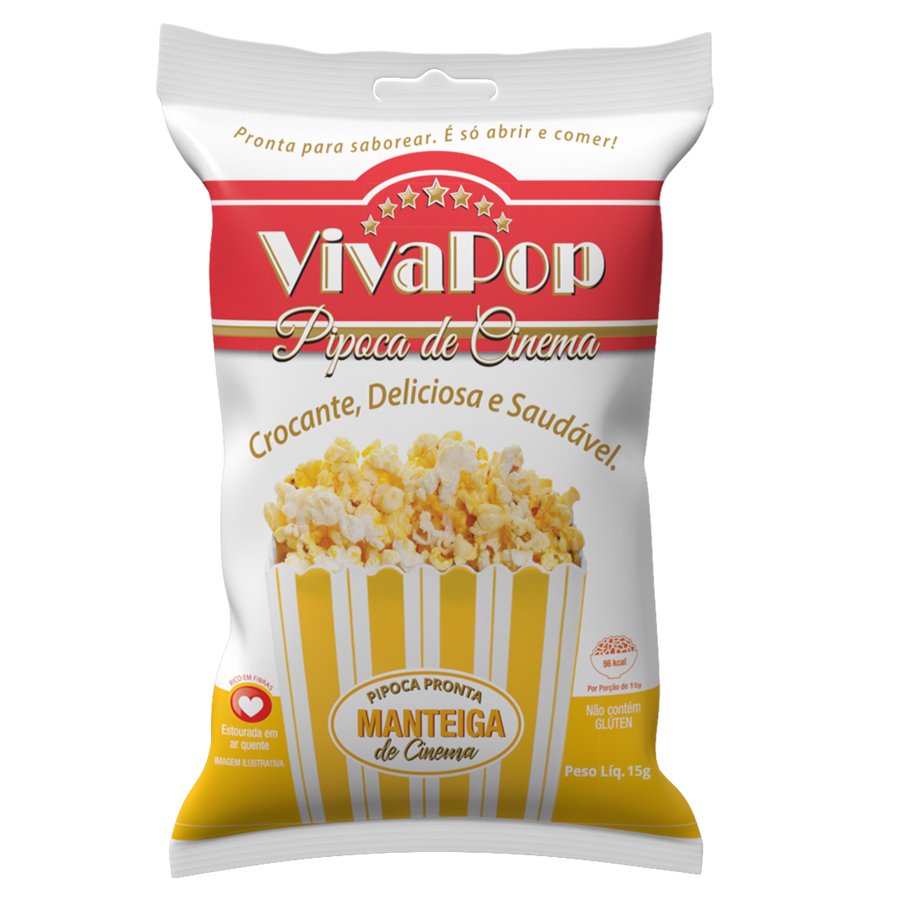 Pipoca Pronta Manteiga de Cinema 15g | VivaPop