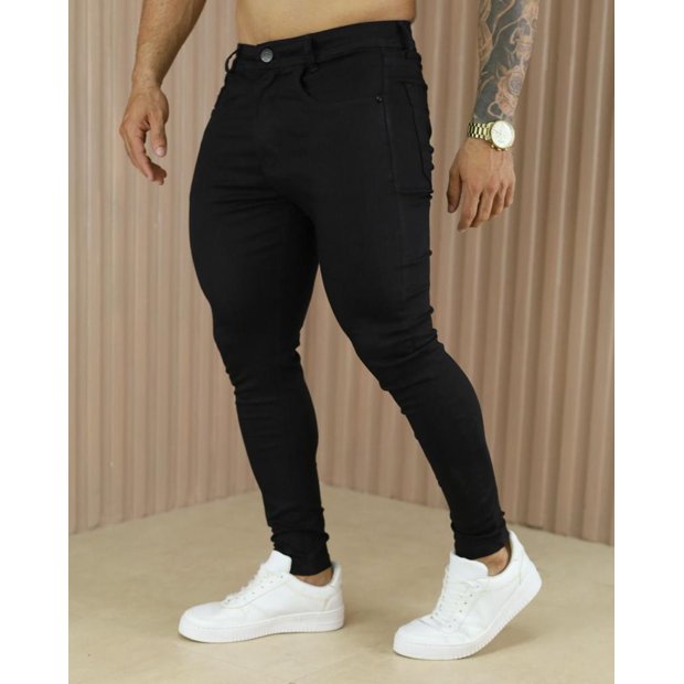 Calça Jeans Skinny Masculina Xadrez Preto E Branco Com Elastano Premium em  Promoção na Americanas