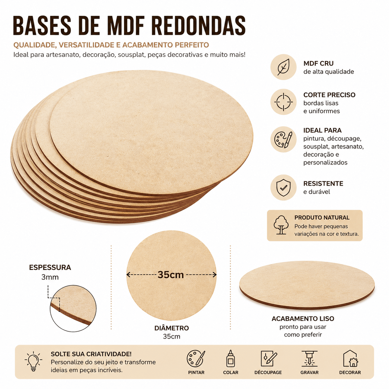 Base de MDF 35x35 | Requintes da Casa Atelier