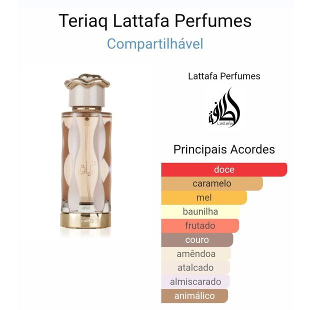 Decant Teriaq Lattafa Eau de Parfum - Perfume Árabe Compartilhável 6 ml