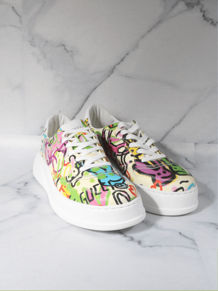 Tênis Gucci Chunky B GG Graffiti Branco | Zivē Club