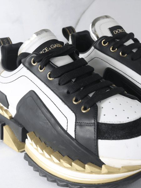 Tênis Dolce & Gabbana Super King Preto/Branco/Dourado | Zivē Club