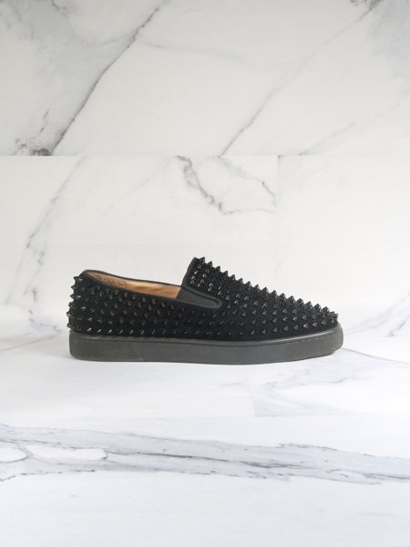 Tênis Slip On Christian Louboutin Roller Spikes Preto | Zivē Club
