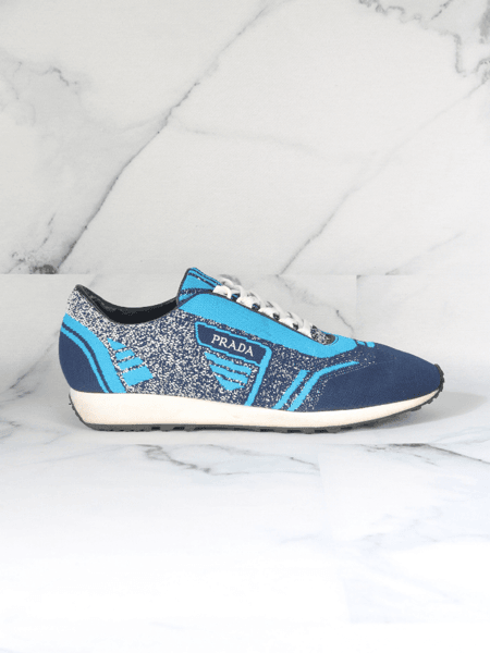 Tênis Prada Milano 70 Stretch Knit Azul | Zivē Club Tênis Prada Milano 70 Stretch Knit Azul | Zivē Club