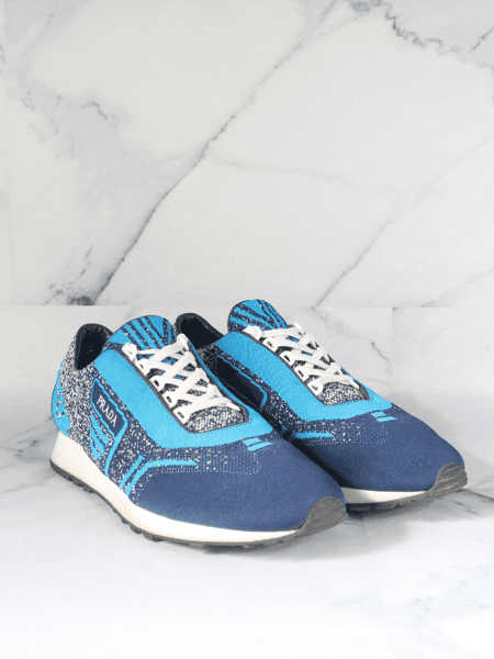Tênis Prada Milano 70 Stretch Knit Azul | Zivē Club