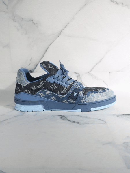 Tênis Louis Vuitton Trainer Jeans Azul | Zivē Club