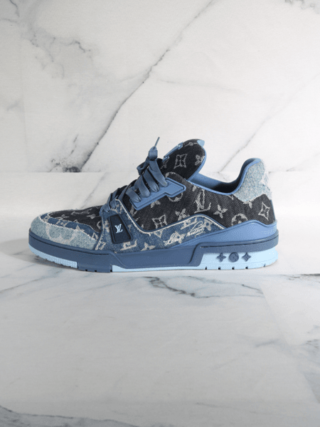 Tênis Louis Vuitton Trainer Jeans Azul | Zivē Club