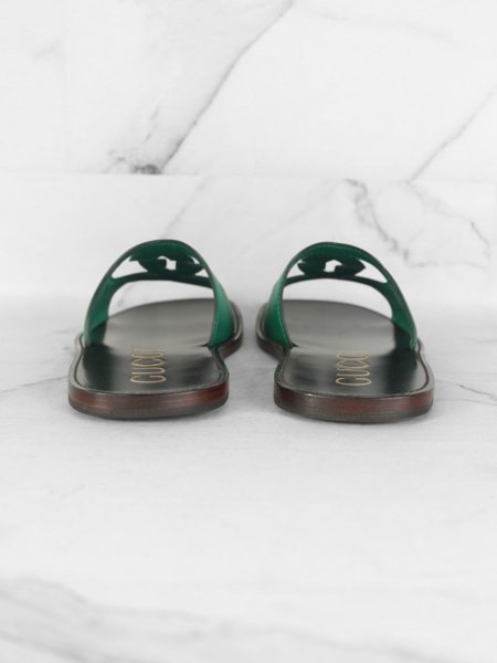 Chinelo Slide Gucci Cosmo GG Interlocking Verde | Zivē Club