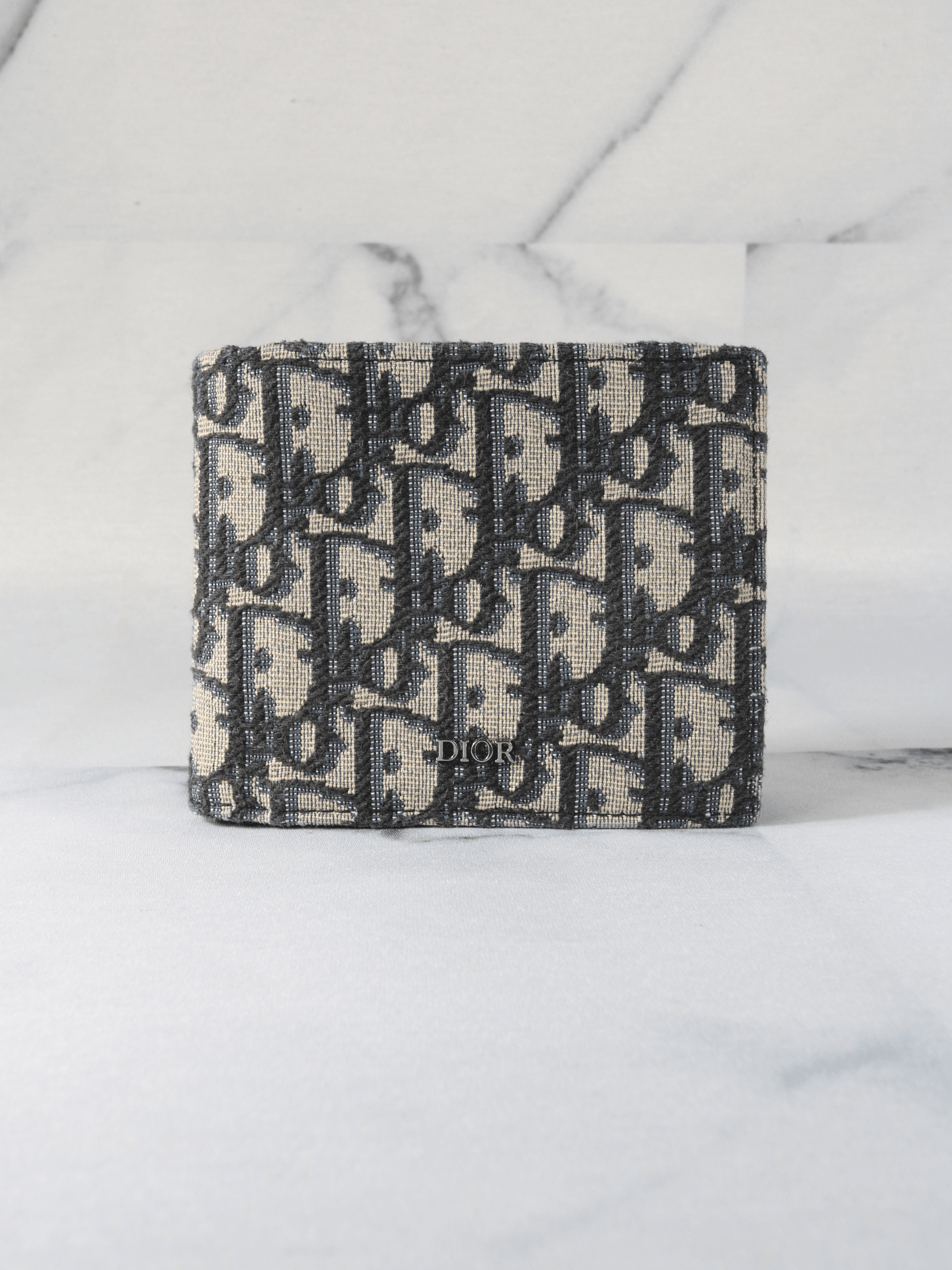 Carteira Dior Oblique Jacquard Bege e Preto | Zivē Club