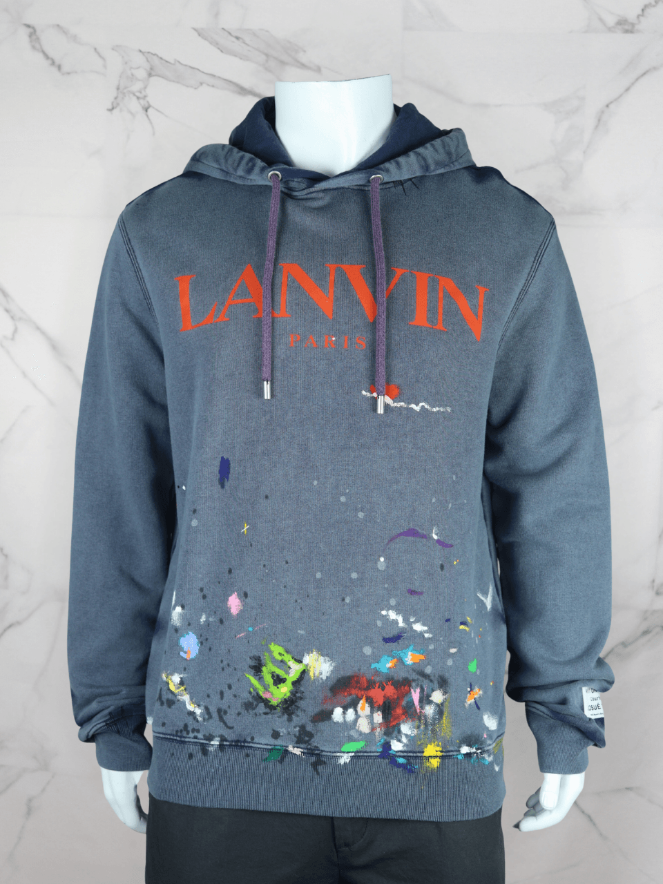 Moletom Lanvin x Gallery Dept. Worn Paint Logo Cinza | Zivē Club