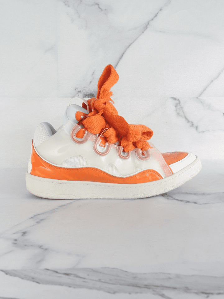 Tênis Lanvin Curb Laranja/Branco | Zivē Club