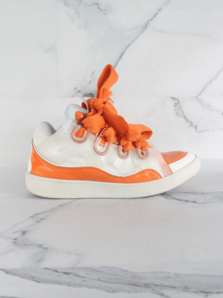 Tênis Lanvin Curb Laranja/Branco | Zivē Club