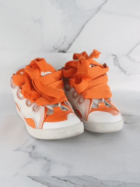 Tênis Lanvin Curb Laranja/Branco | Zivē Club