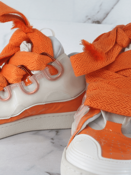 Tênis Lanvin Curb Laranja/Branco | Zivē Club