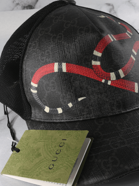Boné Gucci Kingsnake Print GG Supreme Baseball | Zivē Club