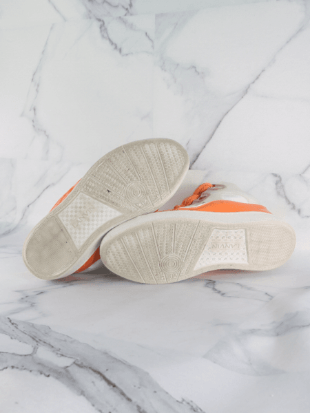 Tênis Lanvin Curb Laranja/Branco | Zivē Club