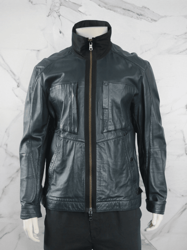 Jaqueta de Couro Armani Exchange Cinza | Zivē Club