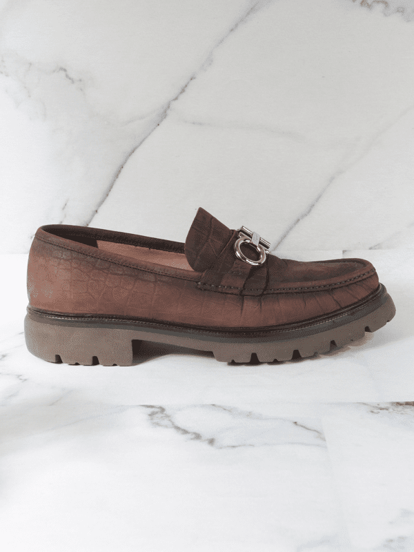 Mocassim Loafer Ferragamo Bleecker Loden Marrom | Zivē Club