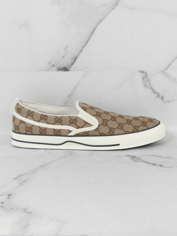 xxx GUCCI GGキャンバス パンプス 38 1/2C Tênis Gucci Slip On GG Monogram Bege | Zivē Club