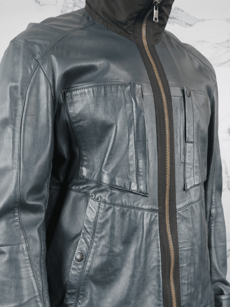 Jaqueta de Couro Armani Exchange Cinza | Zivē Club