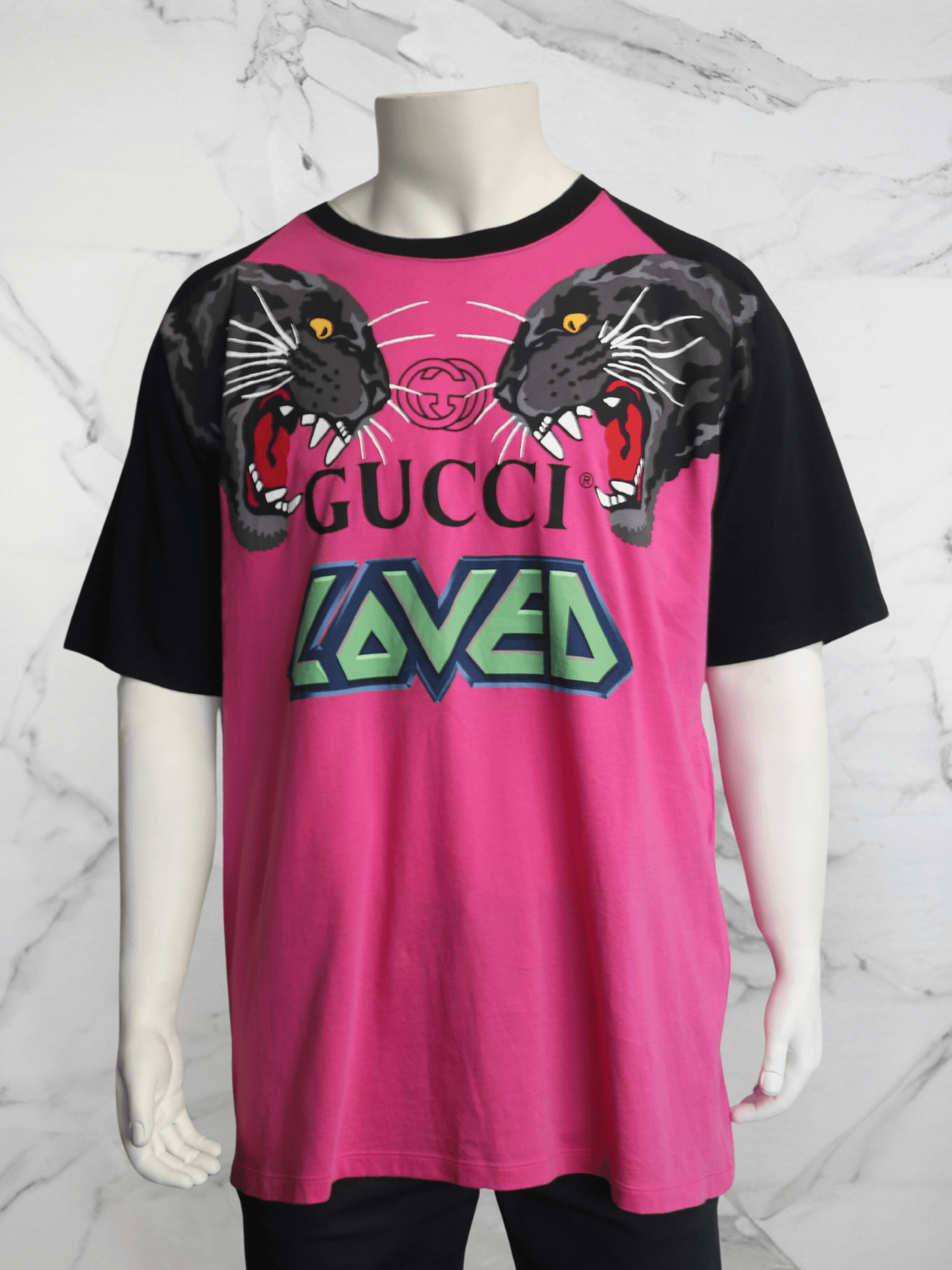 GUCCI 蝶プリント Tシャツ 9/12 m ピンク 4i12 GUCCI グッチ × adidas アディダス トレフォイル プリントTシャツ