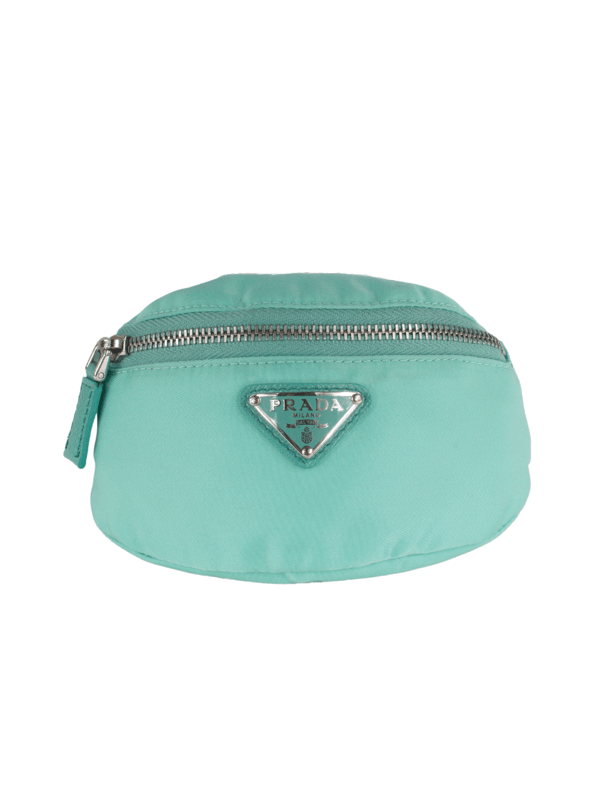 Bolsa Mini Pochete Prada Detachable Arm Band Nylon Azul Turquesa