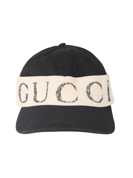 帽子 Gucci x  Logo Hair Band Boné Gucci Baseball Gabardine Headband Preto | Zivē Club