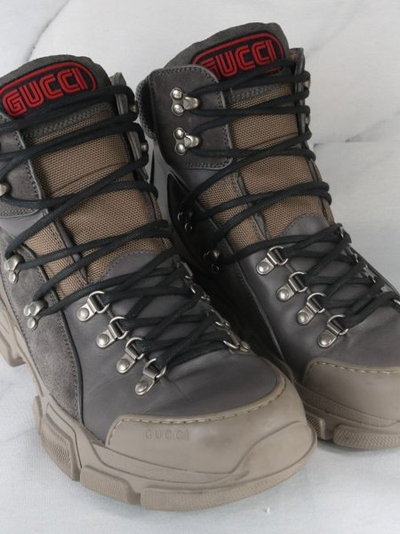 Bota Gucci Flashtrek High Hiking Boot Cinza | Zivē Club