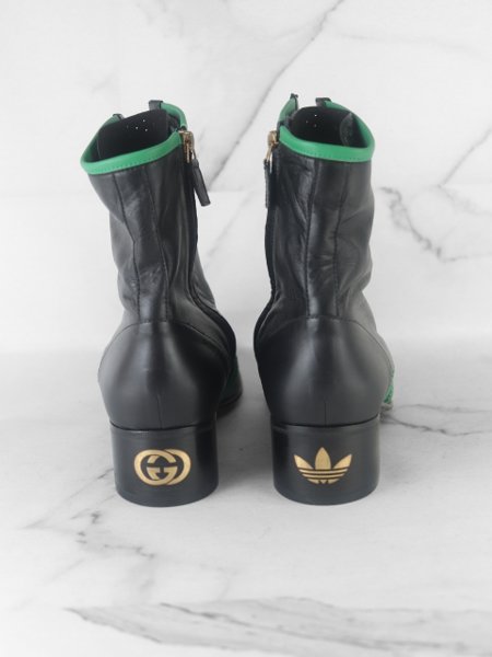 靴 GUCCI x Adidas 3 Stripe Leather HeelBoot GUCCI x Adidas 3 Stripe Leather HeelBoot