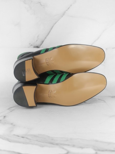 靴 GUCCI x Adidas 3 Stripe Leather HeelBoot Bota Gucci x Adidas Stripes Preta | Zivē Club
