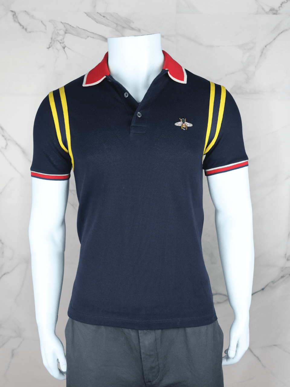 Camisa Gucci Polo Bee Azul Marinho | Zivē Club