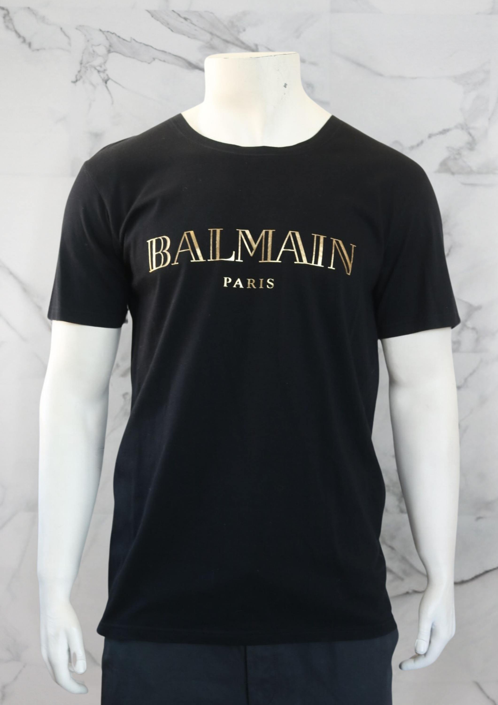 トップス balmain Camiseta Balmain Logo Preta | Zivē Club