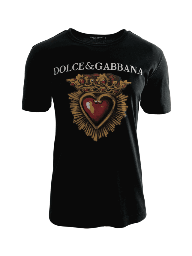 Camiseta Dolce Gabbana Preta Logotipo Dolce E Gabbana Camisa Dolce