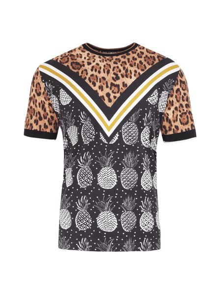 Camiseta Dolce & Gabbana Leopard/Pineapple Preta | Zivē Club Camiseta Dolce & Gabbana Leopard/Pineapple Preta | Zivē Club