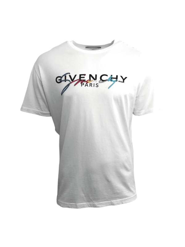 Camiseta Givenchy Color Logo Bordado Branca Ziv Club