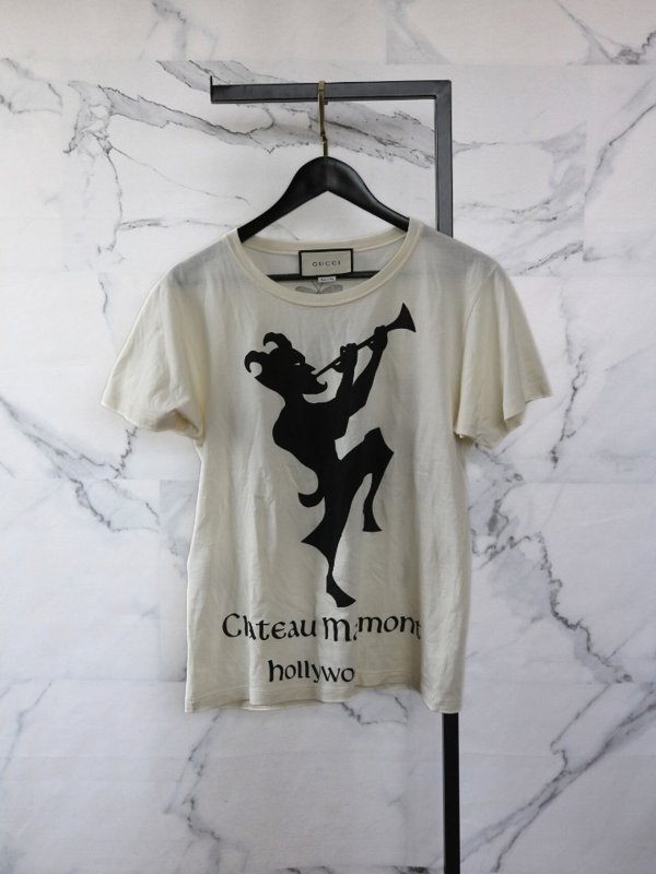 GUCCI Chateau Marmont Tシャツ BLUSA GUCCI RUNWAY CHATAEU MARMONT PRINT T-SHIRT P PRETO