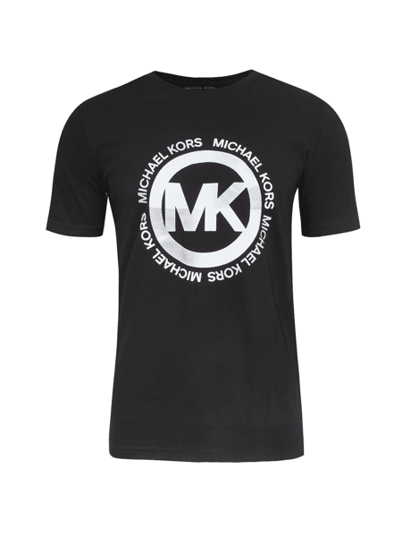 ☆mk☆ Camiseta Michael Kors Round MK Logo Preta | Zivē Club