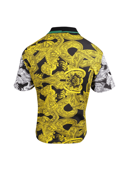 Camiseta Polo Versace Barrocco Istante Print Preta | Zivē Club