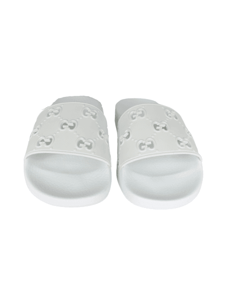 Chinelo Slide Gucci GG Monogram Branco | Zivē Club