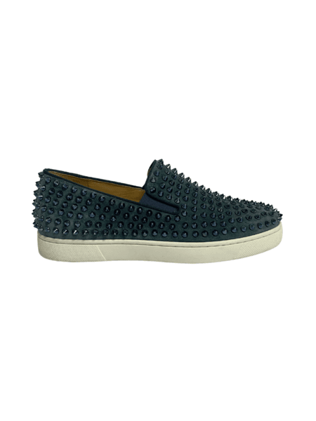Tênis Slip On Christian Louboutin Roller Azul Petróleo | Zivē Club