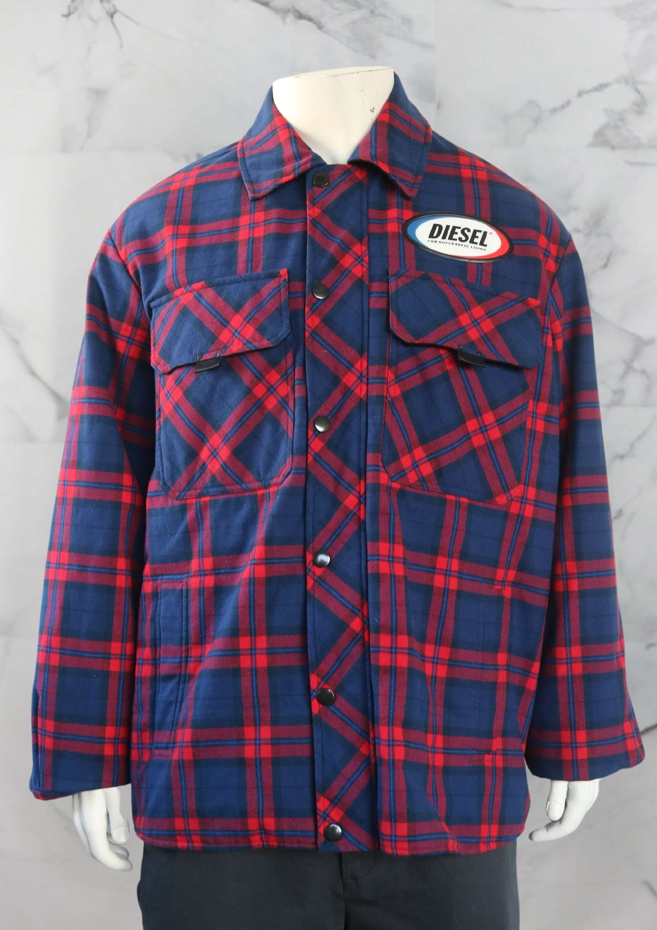 Jaqueta Diesel Logo-Patch J-Tanifer Xadrez | Zivē Club