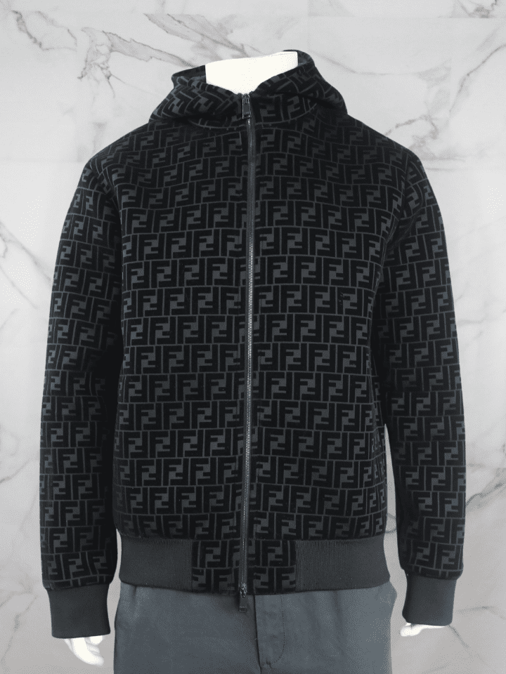 Jaqueta Fendi Velvet FF Monogram Preta | Zivē Club Jaqueta Fendi Velvet FF Monogram Preta | Zivē Club
