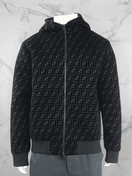 FENDI ジャケット Jaqueta Fendi Velvet FF Monogram Preta | Zivē Club